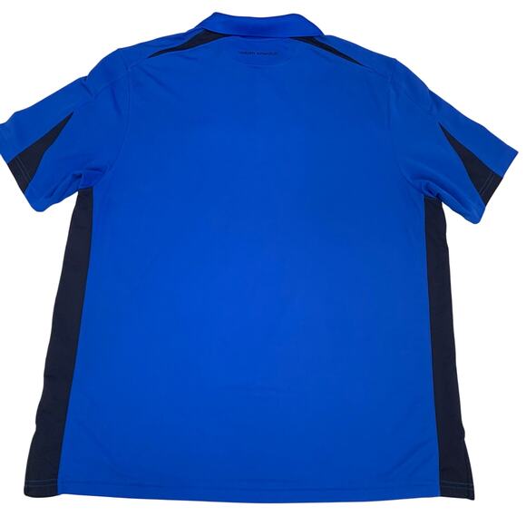 Under Armour Mens Polo Shirt Performance Golf 2XL Loose Heat Gear Blue Black - Picture 8 of 10
